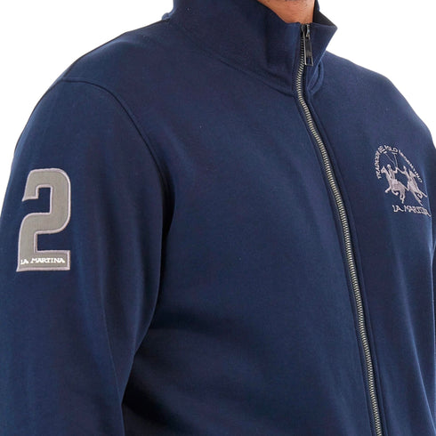 La Martina Felpa zip Felpa Uomo con logo zip classico Navy A23-LA MARTINAWMF301FP557-07017-M - Francavilla Moda